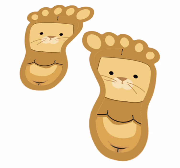 Cute animal footprints animal mat - TenStickers
