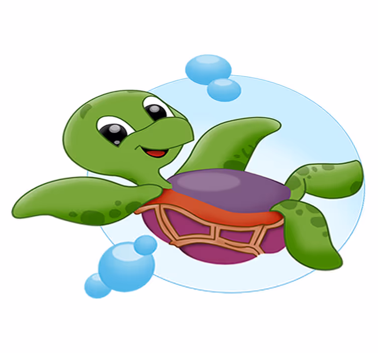 Baby turtle playing animal mat - TenStickers