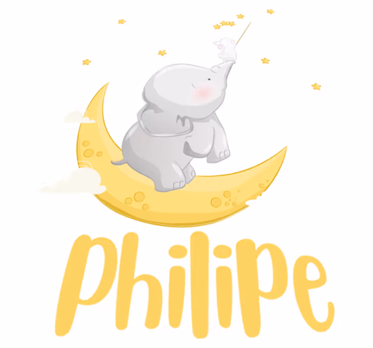 Customizable name elephant and rabbit animal mat - TenStickers