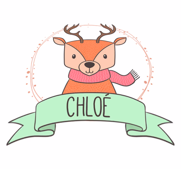 Baby deer personalized animal mat - TenStickers