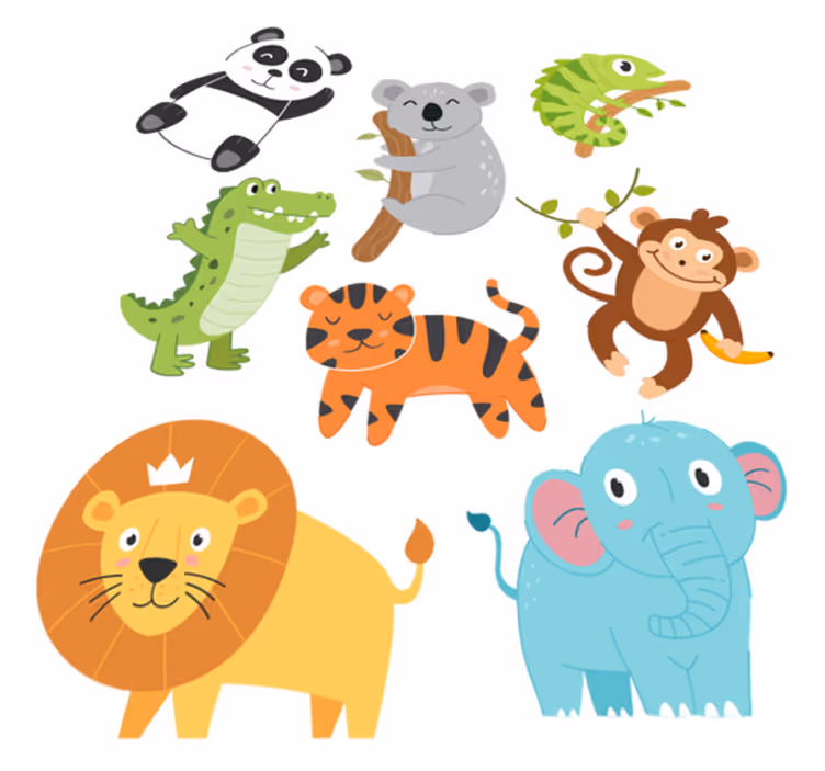 Animal mat with hand-drawn autumn animals - TenStickers