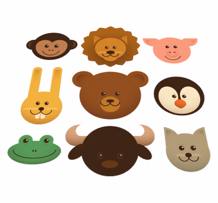Happy creatures animal mat - TenStickers