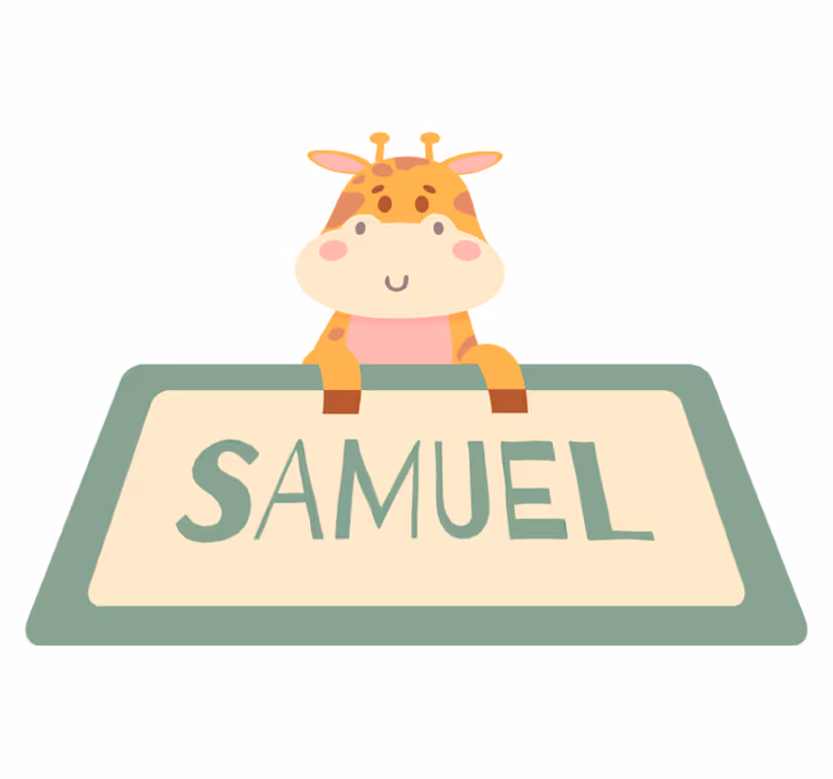 Animal mat with personalized giraffe label - TenStickers