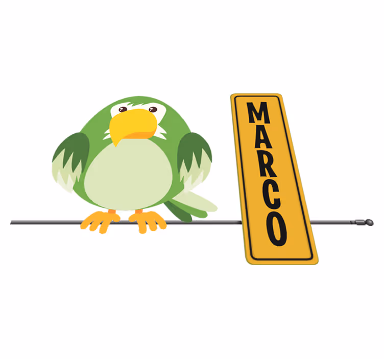 Animal mat wild parrot with name - TenStickers