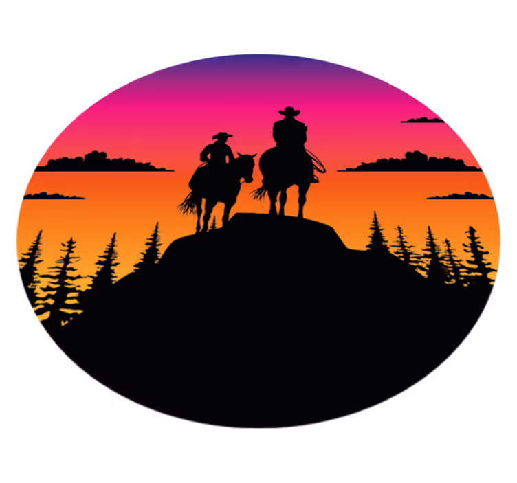 Animal mat for wild west mountains and horses - TenStickers