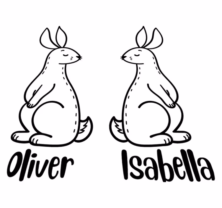 Animal mat personalised easter bunnies - TenStickers
