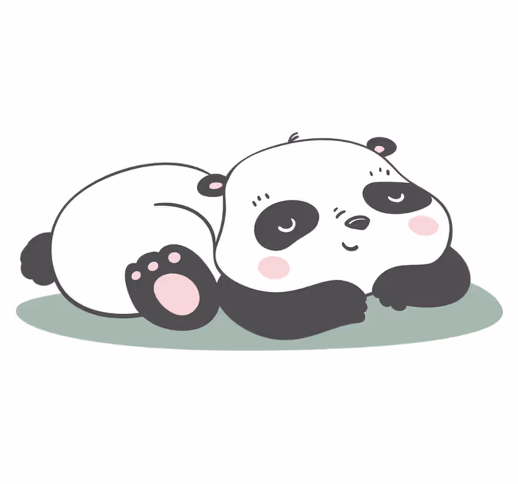 Animal mat with panda illustration - TenStickers