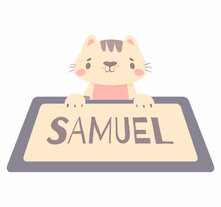 Animal mat personalized cat name tag - TenStickers