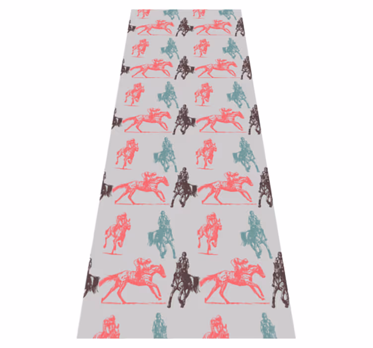 Animal mat in various colors on gray horse pattern - TenStickers