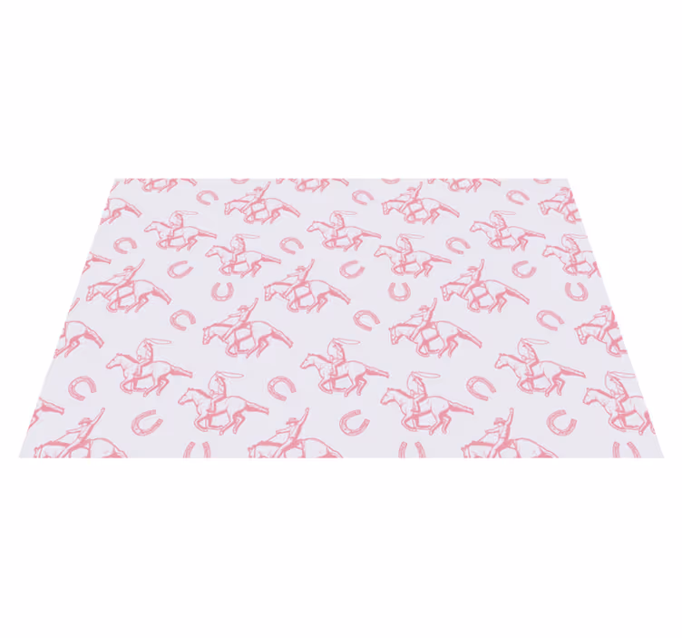 Pink cowboy horse pattern animal mat - TenStickers