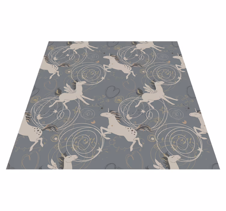 Animal mat with pegasus unicorns on dark background - TenStickers