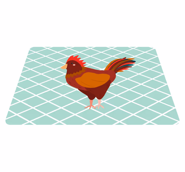 Animal mat red rooster side view - TenStickers