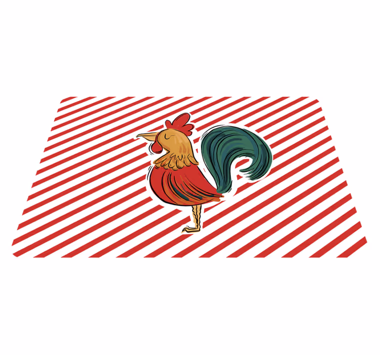 Animal mat with original coloured rooster design - TenStickers