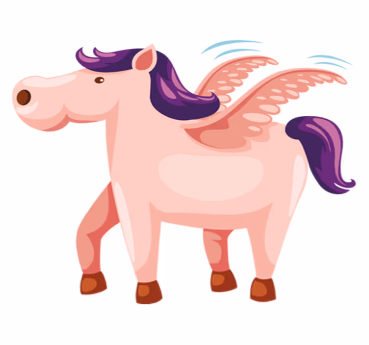Animal mat cute winged pony - TenStickers