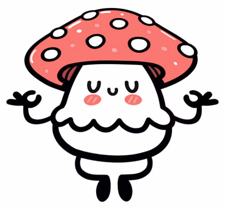 Animal mat cute mushroom character - TenStickers
