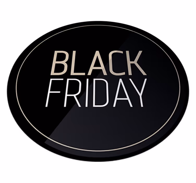 Black friday rug elegant promo sticker - TenStickers