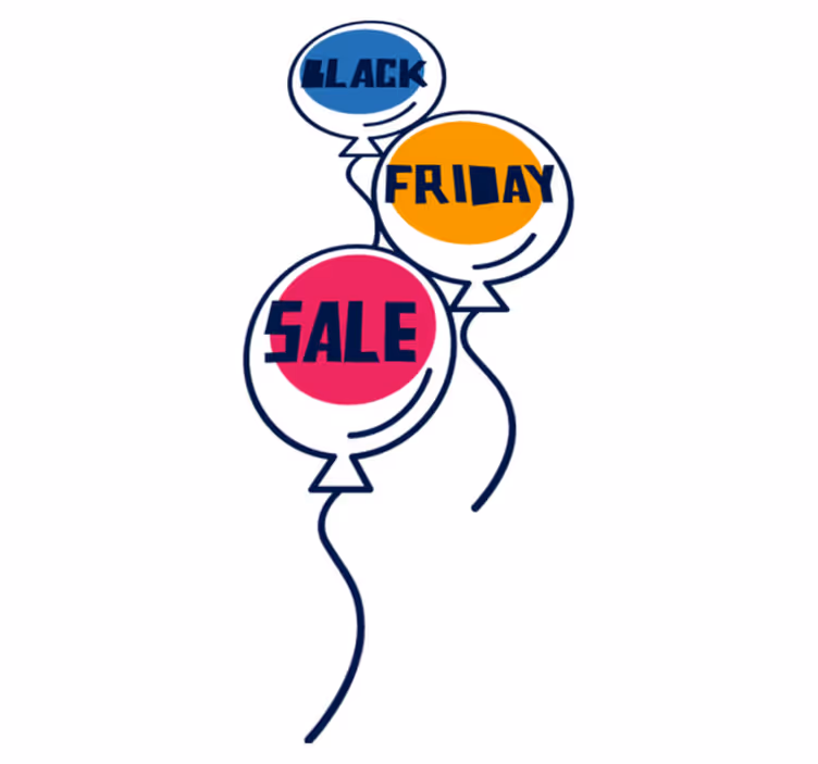 Black friday rug colorful hot air balloons - TenStickers