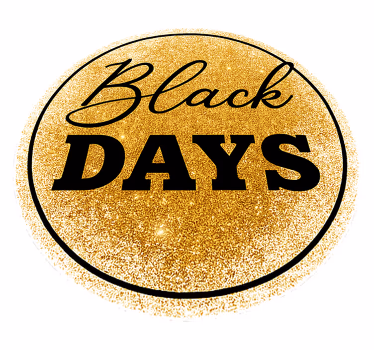 White and golden black friday rug - TenStickers