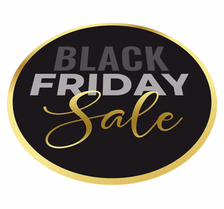 Black friday rug with golden background design - TenStickers