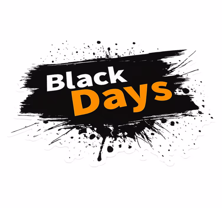 Black friday rug black and white "black days" - TenStickers
