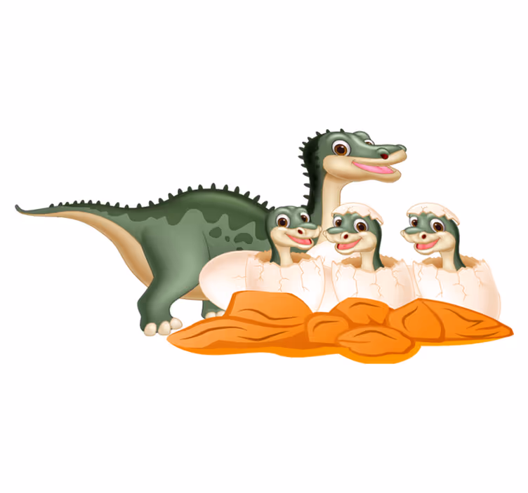 Cute dinosaur family animal mat - TenStickers