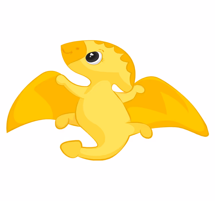 Animal mat cheerful yellow dragon - TenStickers