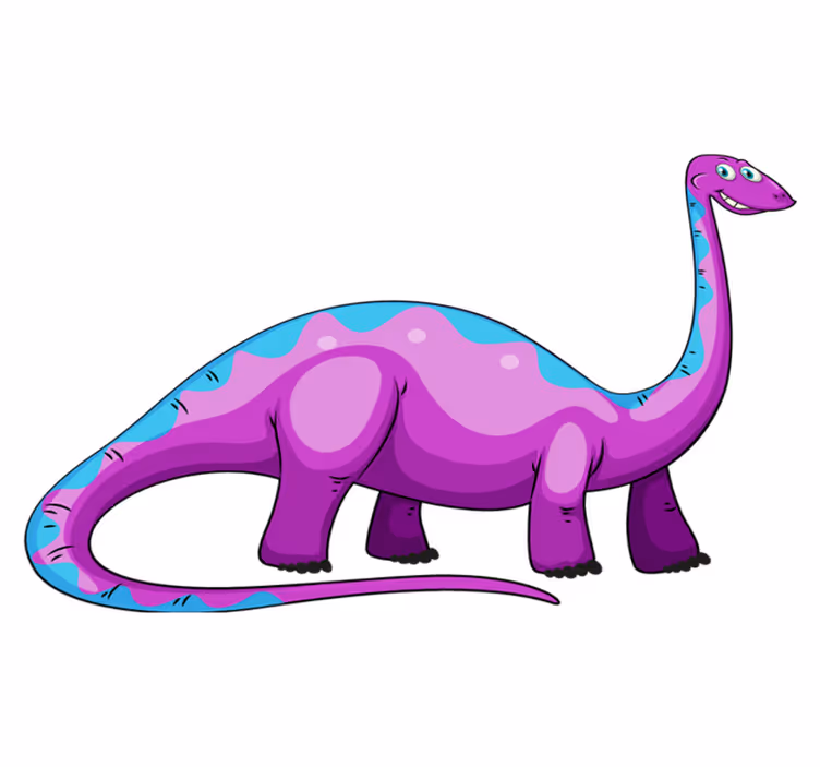 Playful purple dinosaur animal mat - TenStickers