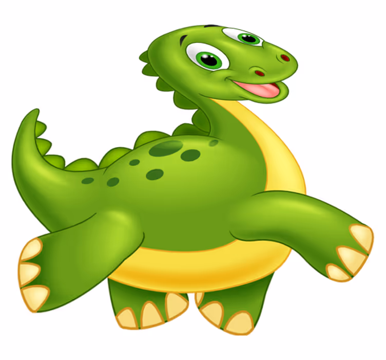 Cute green dinosaur animal mat - TenStickers