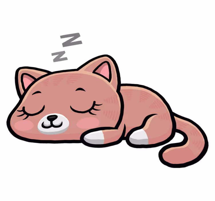 Animal mat sleeping cat design - TenStickers