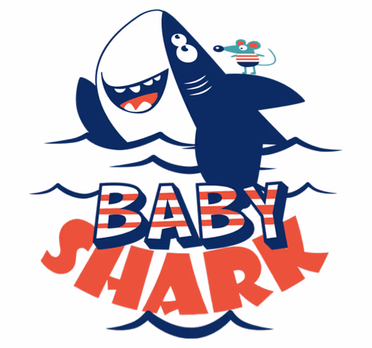 Happy shark character animal mat - TenStickers