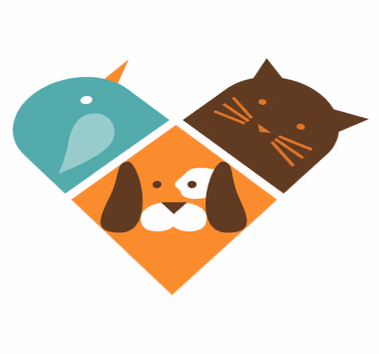 Animal mat with vibrant animal faces - TenStickers