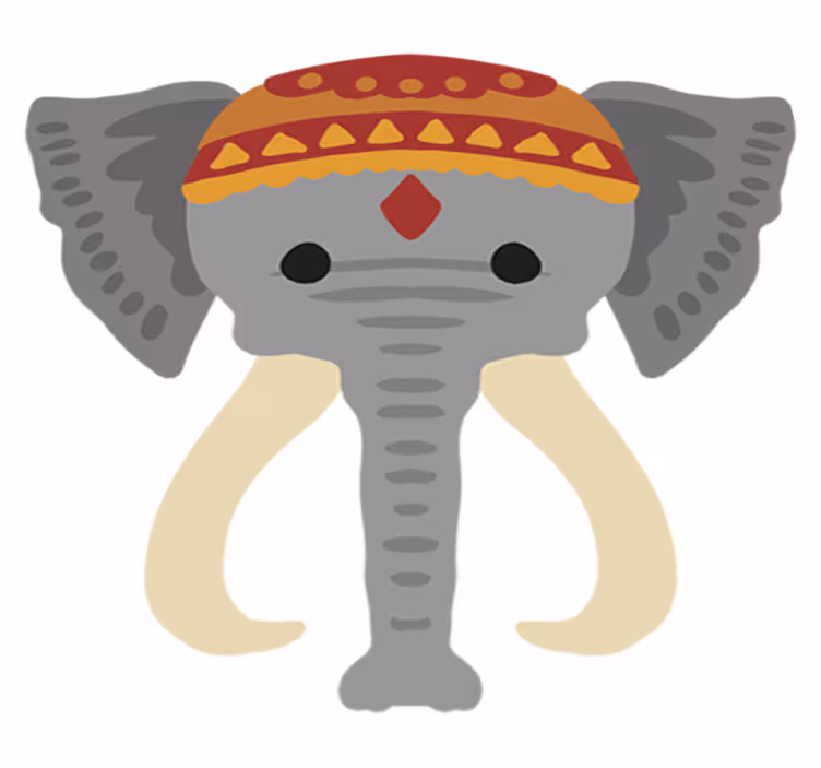 Animal mat elephant head design - TenStickers
