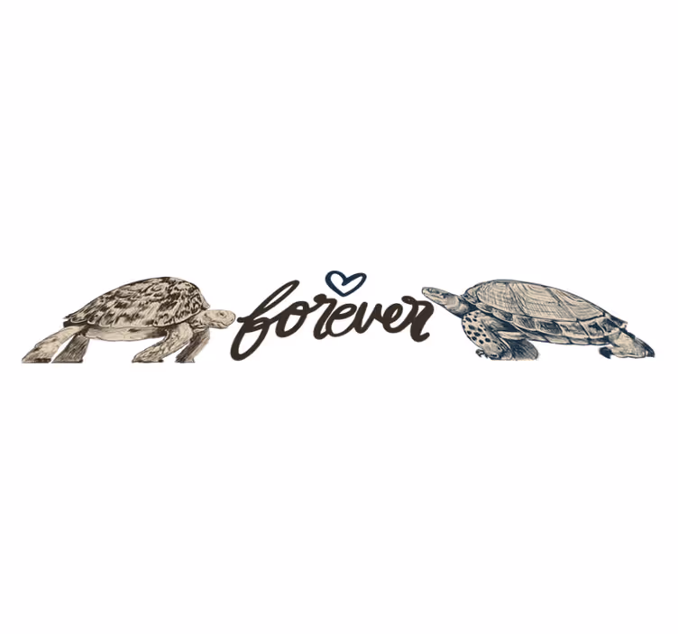 Animal mat turtles forever love quote - TenStickers