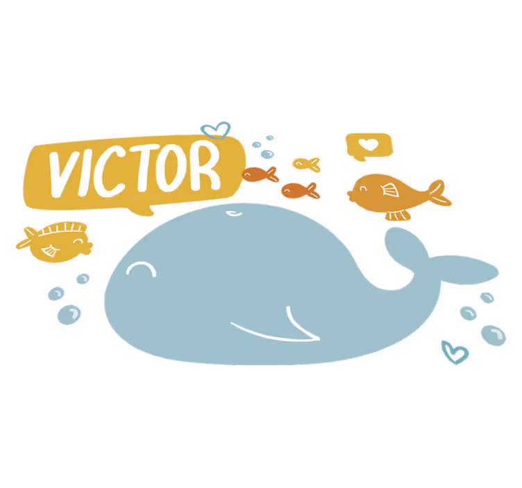 Cute whale design animal mat - TenStickers