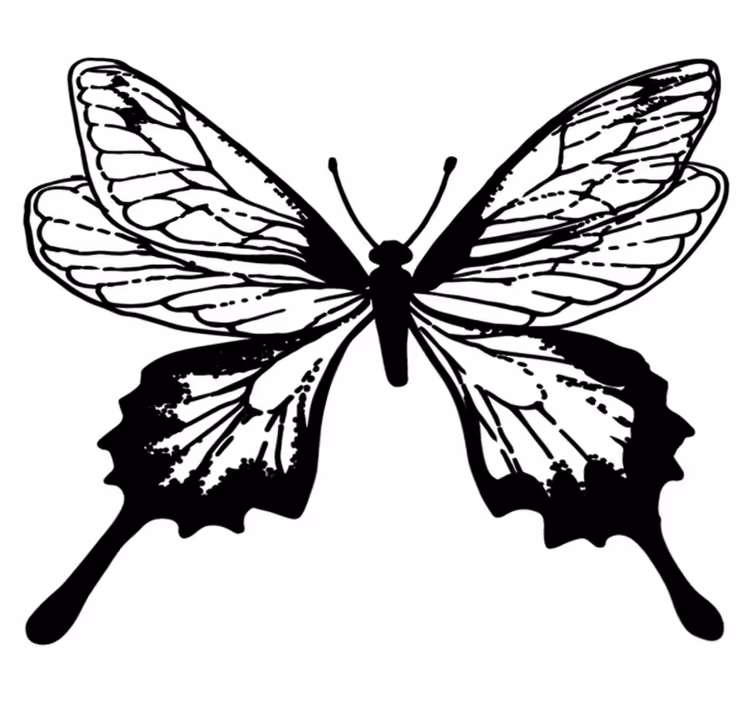 Animal mat graceful butterfly outline - TenStickers