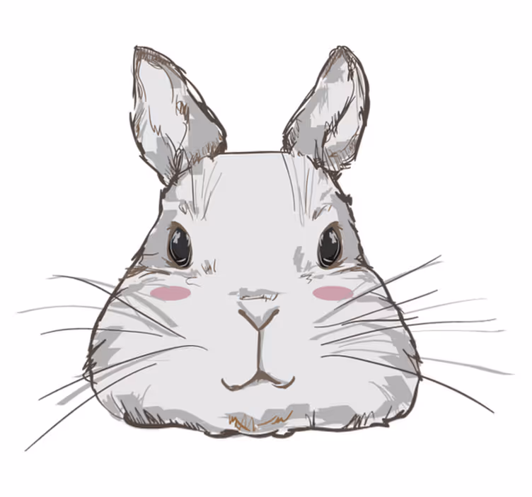 Animal mat cute rabbit head - TenStickers