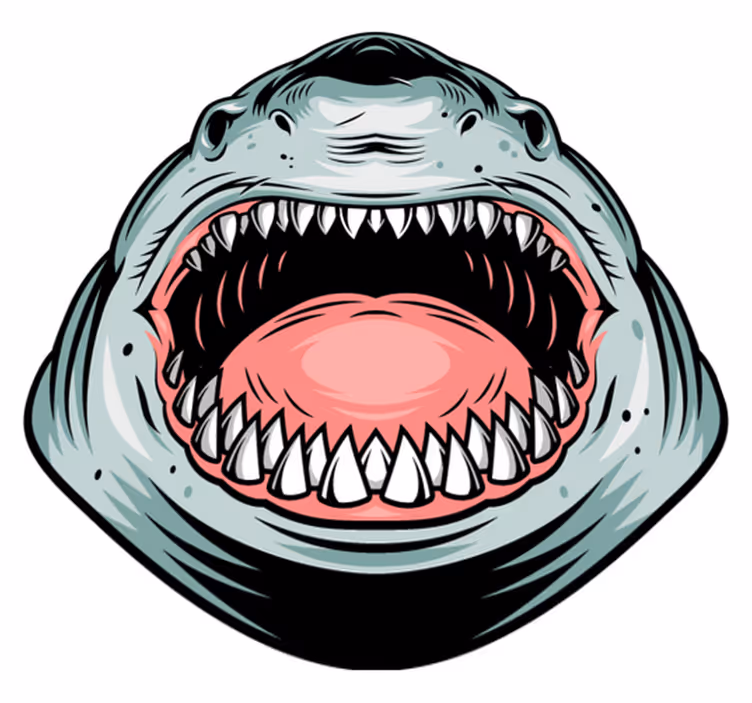 Animal mat ferocious shark head - TenStickers