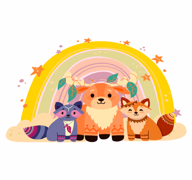 Animal mat adorable animal trio - TenStickers