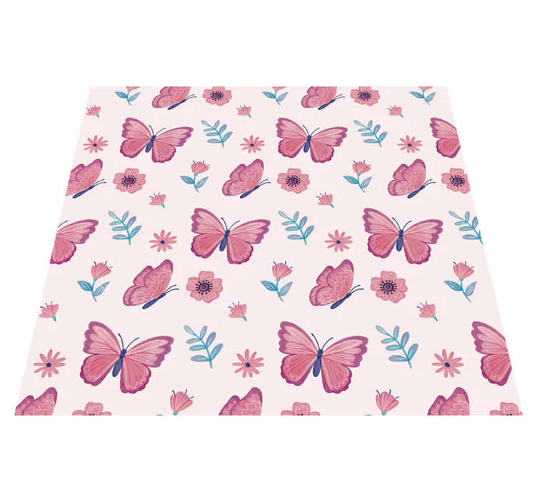 Animal mat butterfly flower design - TenStickers