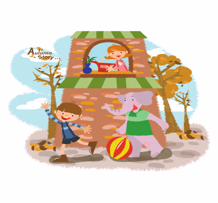 Animal mat for kids playing with elephants - TenStickers