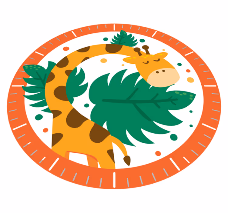 Animal mat with giraffe clock for kids - TenStickers