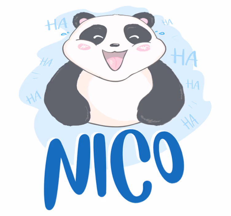 Animal mat baby panda amazed by its name - TenStickers