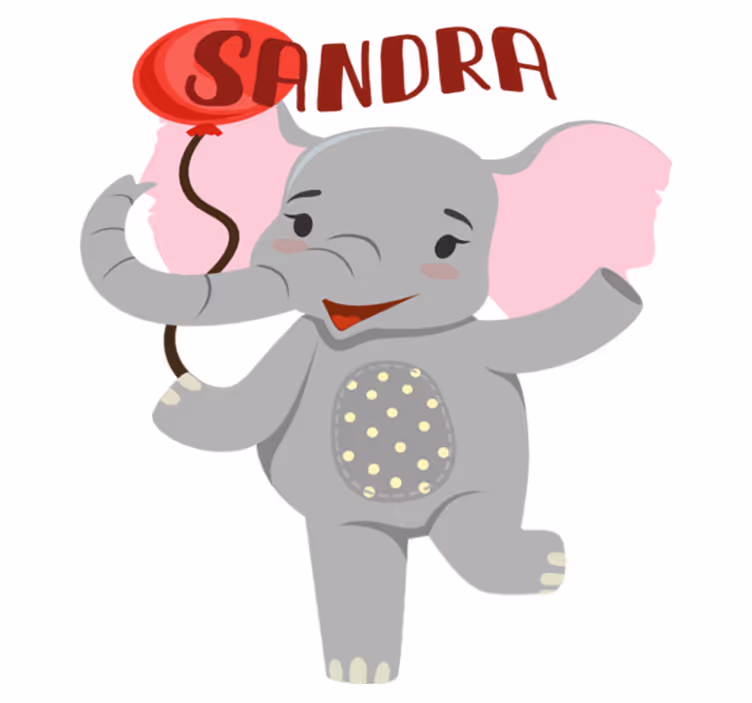 Animal mat with elephant and balloon design - TenStickers