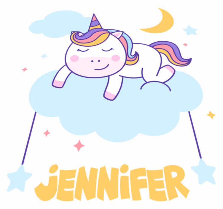 Sleeping unicorn personalised rainbow animal mat - TenStickers