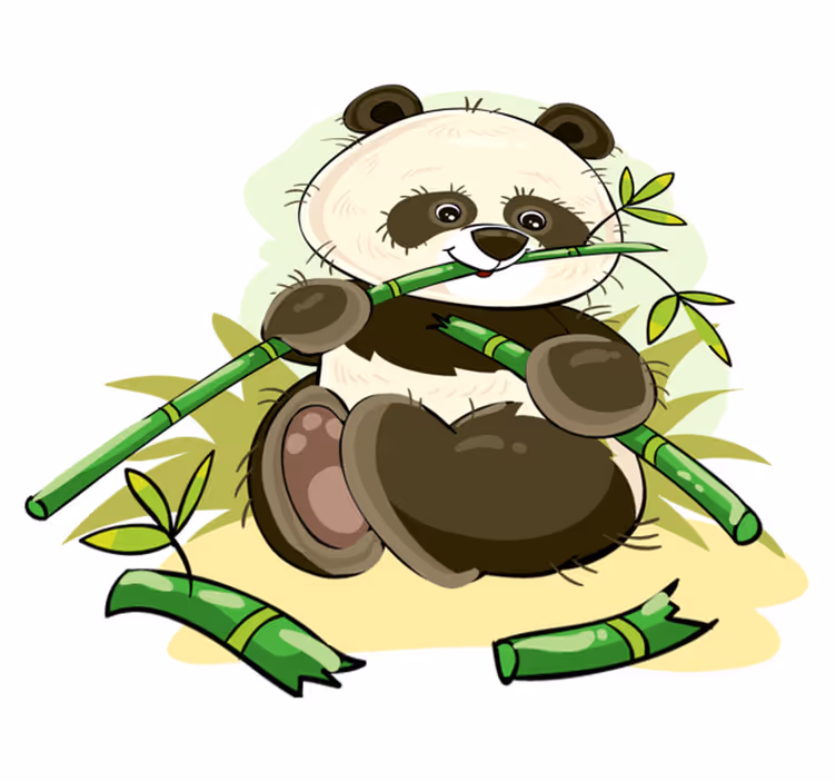 Cute panda emblem animal mat - TenStickers