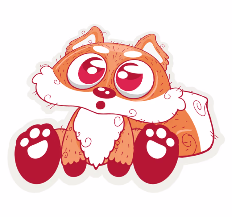 Cute anime fox animal mat - TenStickers