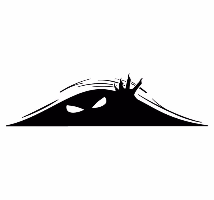 Halloween rugs monster peeking out - TenStickers
