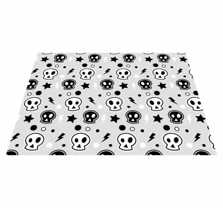 Halloween rugs with grey and white skulls - TenStickers