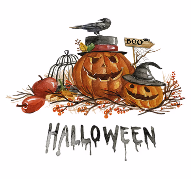 Halloween rugs featuring frightful pumpkins - TenStickers