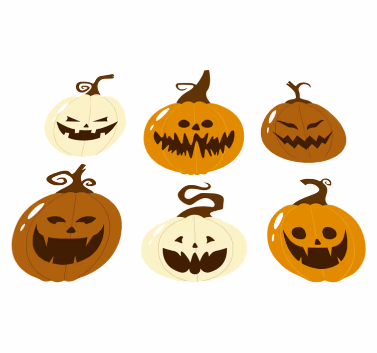 Halloween rugs spooky pumpkin face set - TenStickers